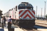 Outbound commuter comes into the station